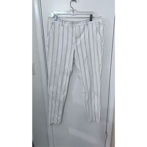 YAYAWOMEN WHITE GRAY PIN STRIPE PANTS TROUSERS SIZE 44 US SZ 14